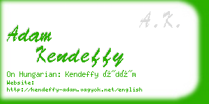 adam kendeffy business card